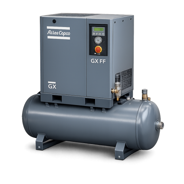 Винтовой компрессор GX 5-10 FF на ресивере со встроенным осушителем